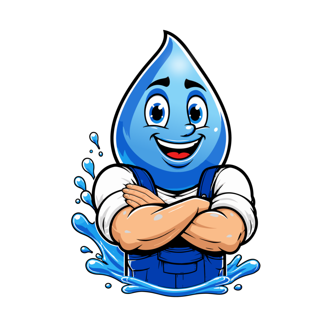 Hydro Hank mascot with crossed arms representing dependable Hydro Plumbing service in Murrieta, Temecula, Wildomar and French Valley.