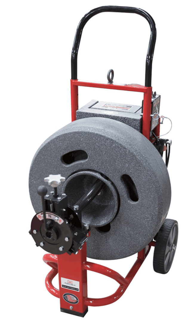 Professional main-line sewer cable machine used by Hydro Plumbing for drain cleaning in Murrieta and Temecula