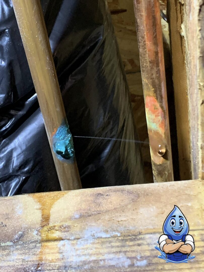 Burst copper water pipe repaired by Hydro Plumbing in Temecula California