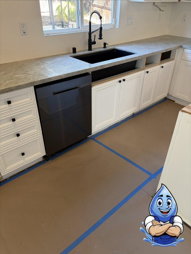 Completed plumbing remodel with new sink and faucet installation in Murrieta, CA by Hydro Plumbing.
