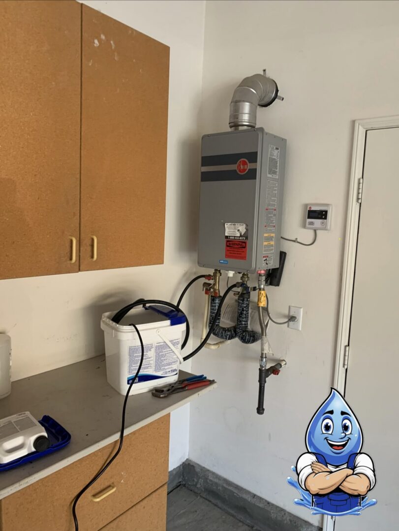 Hydro Plumbing performing a tankless water heater flush maintenance service in Murrieta California