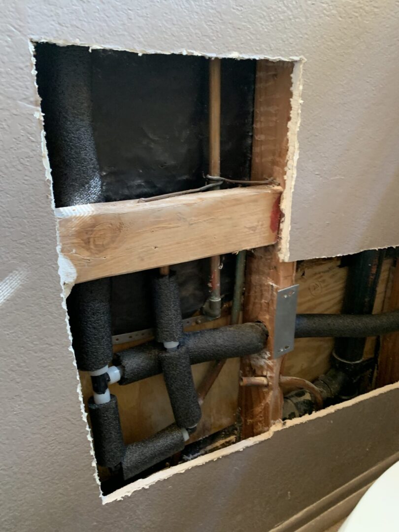 New PEX cold water piping installed during a repipe and water line reroute by Hydro Plumbing in Murrieta California