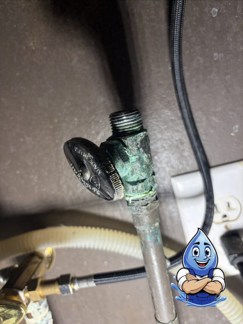 Corroded angle stop valve in Temecula CA
