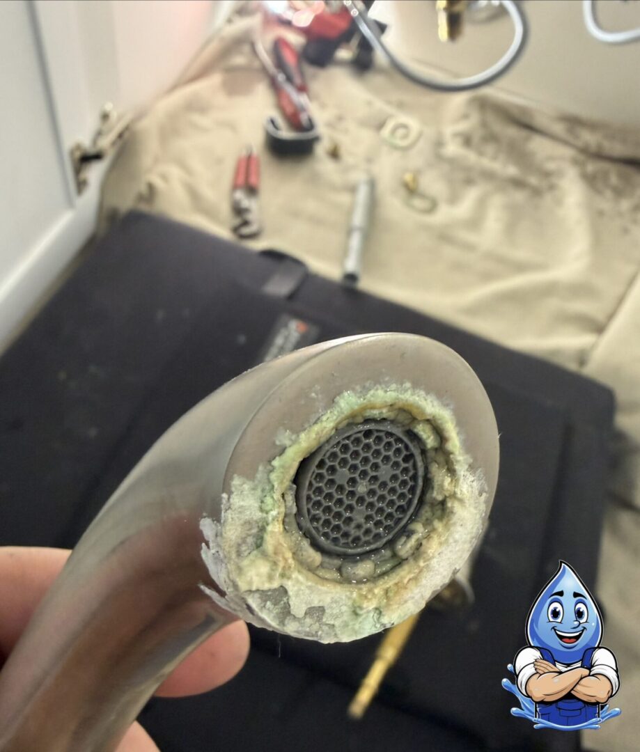 Hard water scale buildup on faucet in Murrieta, CA
