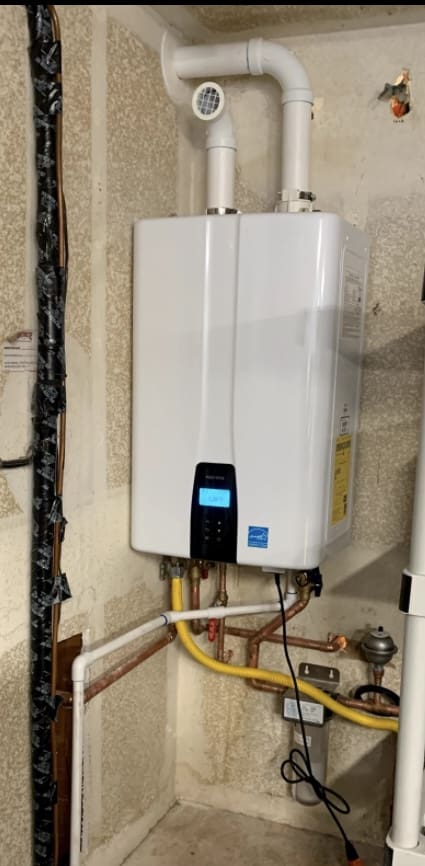 Navien tankless water heater installation completed by Hydro Plumbing in Temecula, California