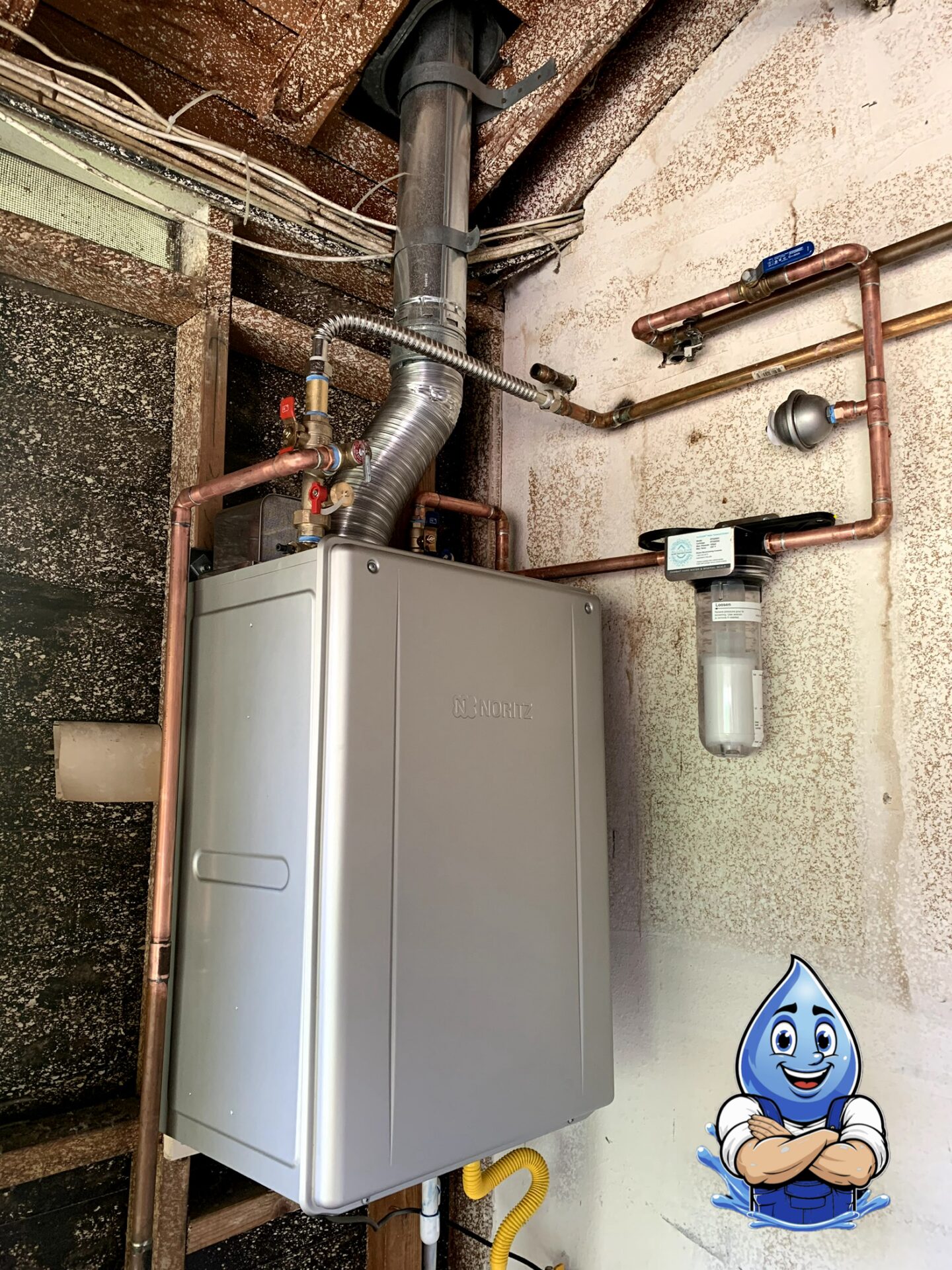 New Noritz tankless water heater installation completed by Hydro Plumbing in Murrieta, California