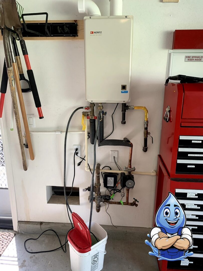 Tankless water heater flushing and maintenance performed by Hydro Plumbing in French Valley, California