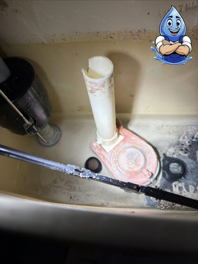Worn toilet flapper causing a running toilet and high water bill in Temecula CA