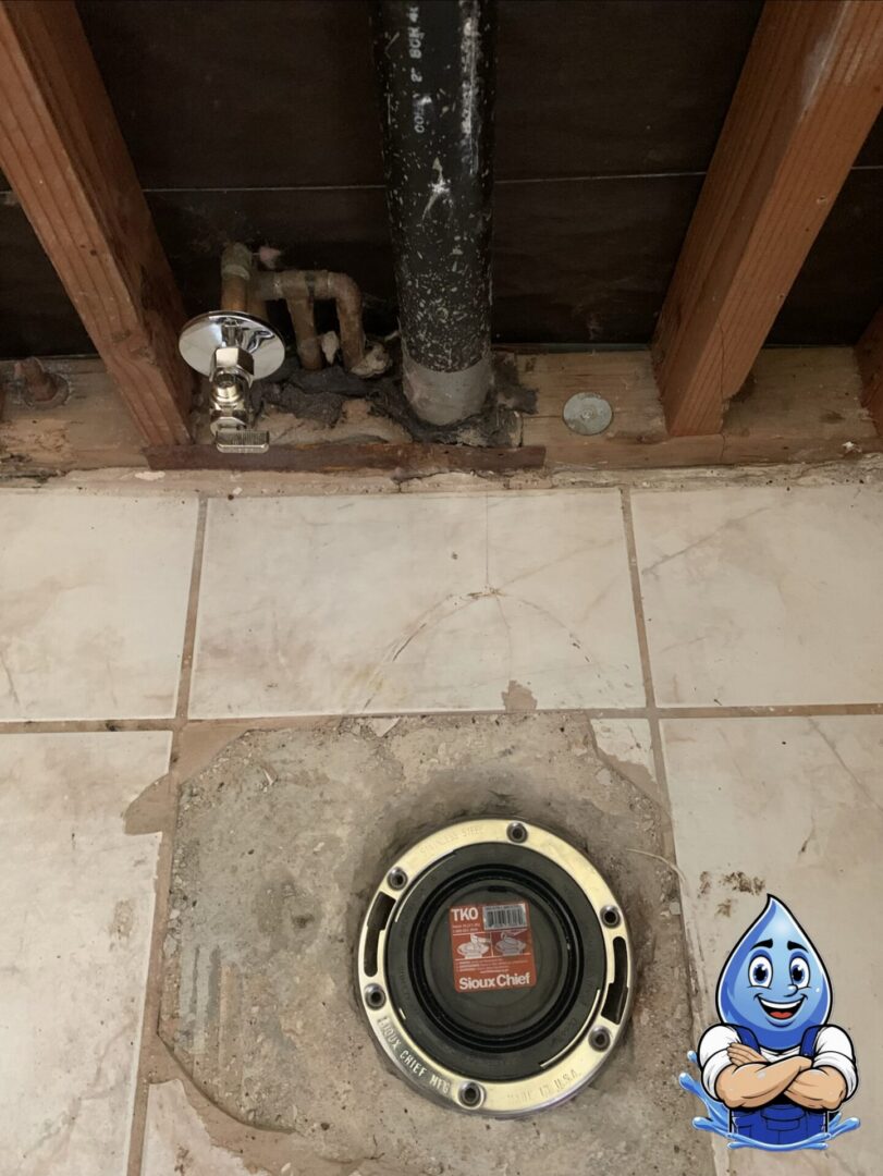 New toilet flange installation in French Valley CA by Hydro Plumbing